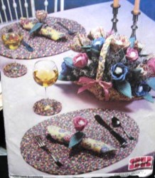 9692 7419 SIMPLICITY BRAID PLACEMAT, BASKET, NAPKIN RING, FLOWER PATTERN